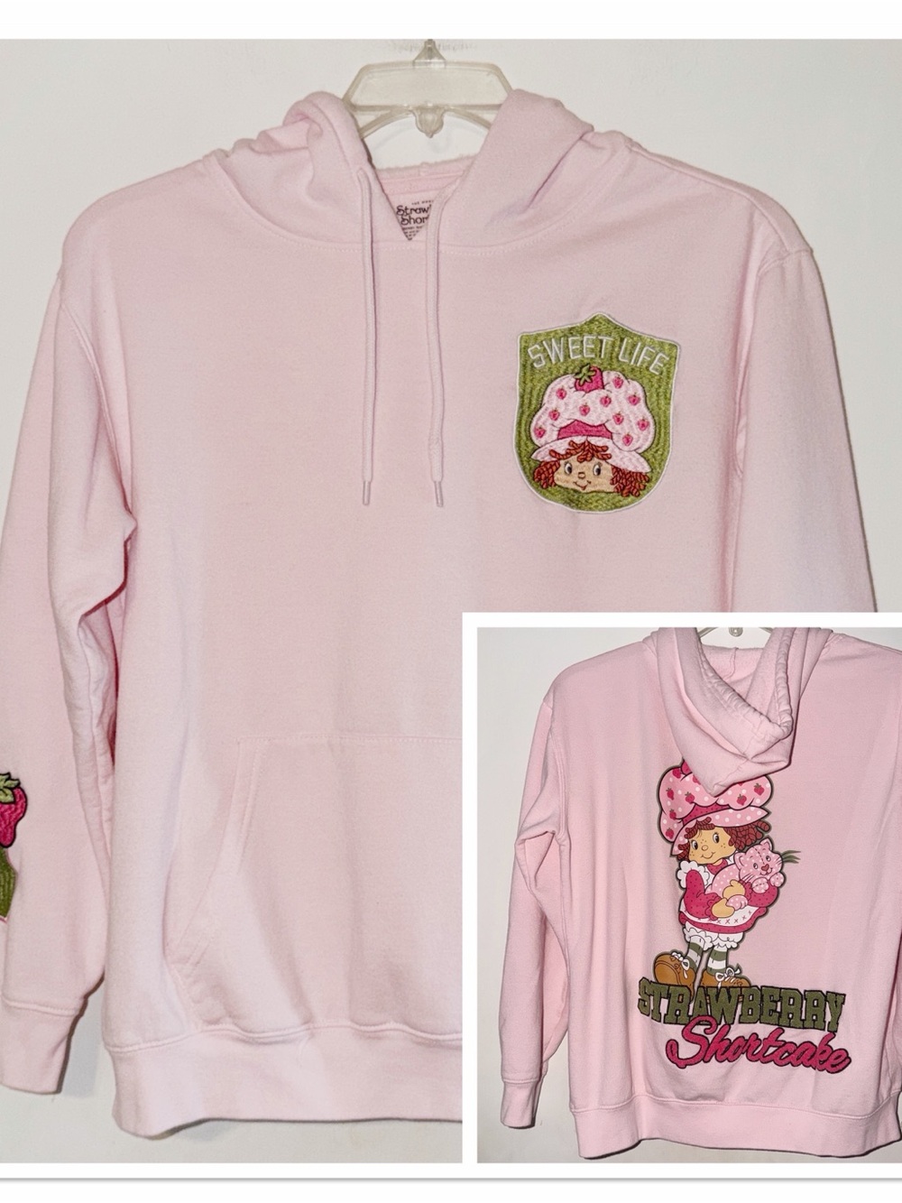 Pink 'Sweet Life' Mushroom Patch Hoodie